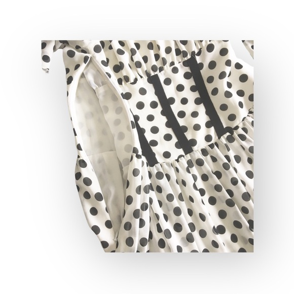 new Babylon Les Femmes ☻ Burlesque Corset Cocktail Dress ☻︎ Black Polka Dots ☻︎ - Picture 10 of 16